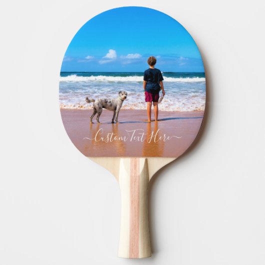 Aangepaste foto Ping Pong Paddle met tekst Tafeltennisbatje (Voorkant)