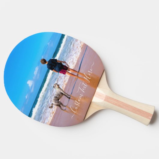 Aangepaste foto Ping Pong Paddle met tekst Tafeltennisbatje (Zijkant)