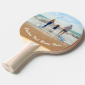 Aangepaste foto Ping Pong Paddle met tekstnaam Tafeltennisbatje (Voorkant Gekanteld)