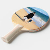 Aangepaste foto Ping Pong Paddle met tekstnaam Tafeltennisbatje (Voorkant Gekanteld)