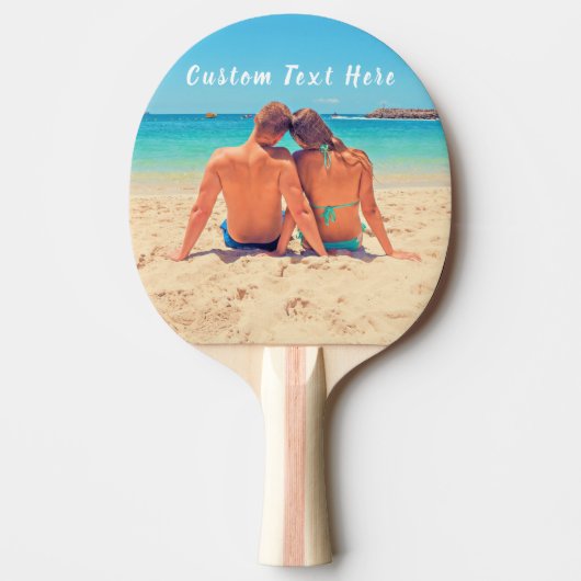 Aangepaste foto Ping Pong Paddle met tekstnaam Tafeltennisbatje (Voorkant)