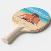 Aangepaste foto Ping Pong Paddle met tekstnaam Tafeltennisbatje (Voorkant Gekanteld)