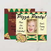 Aangepaste foto Pizza Party-uitnodigingen Kaart (Voorkant / Achterkant)