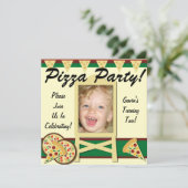 Aangepaste foto Pizza Party-uitnodigingen Kaart (Staand voorkant)