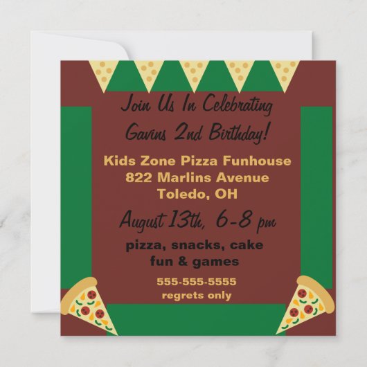 Aangepaste foto Pizza Party-uitnodigingen Kaart (Achterkant)