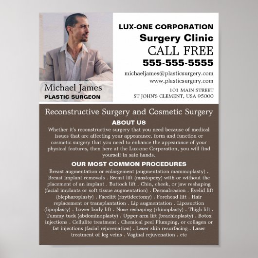 Aangepaste foto, plastische chirurgie/chirurgie poster (Voorkant)