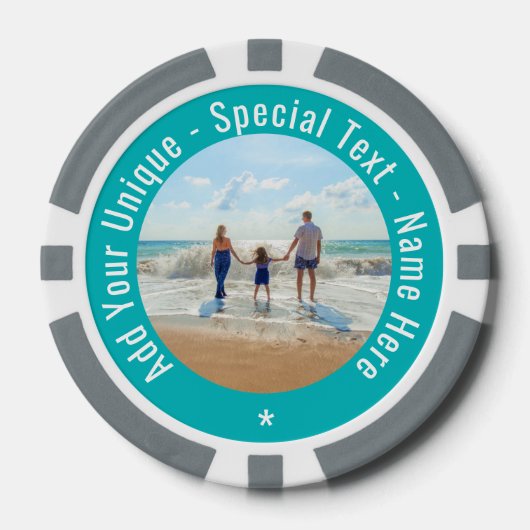 Aangepaste Foto Pokerfiches met Persoonlijke Tekst Poker Chips (Voorkant)