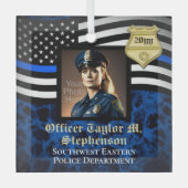 Aangepaste foto Politieagent Rechtshandhaving Glas Ornament (Voorkant)