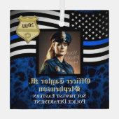 Aangepaste foto Politieagent Rechtshandhaving Glas Ornament (Achterkant)