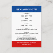 Aangepaste foto politieke campagne politicus visitekaartje (Achterkant)