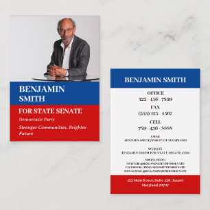 Aangepaste foto politieke campagne politicus visitekaartje