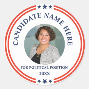 Aangepaste foto politieke campagne ronde sticker