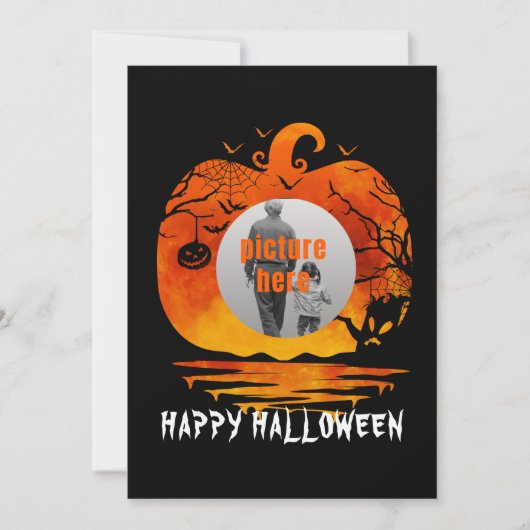 AANGEPASTE FOTO POMPOEN HALLOWEEN CADOS KAART (Voorkant)