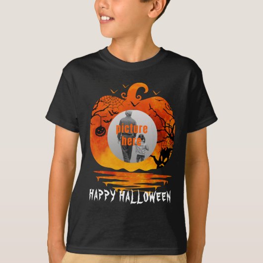 AANGEPASTE FOTO POMPOEN HALLOWEEN CADOS T-SHIRT (Voorkant)
