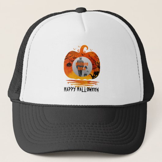 AANGEPASTE FOTO POMPOEN HALLOWEEN CADOS TRUCKER PET (Voorkant)
