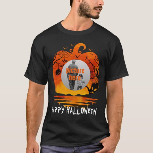 AANGEPASTE FOTO POMPOEN HALLOWEEN GESCHENKEN T-SHIRT (Voorkant)