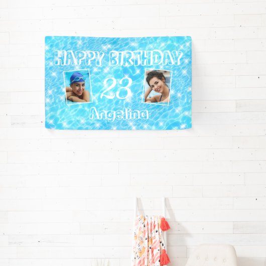 Aangepaste foto Pool Party Strand Bruiloft Zomer P Spandoek (Insitu)