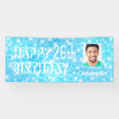 Aangepaste foto Pool verjaardagsfeestje waterrimpe Spandoek (Horizontaal)