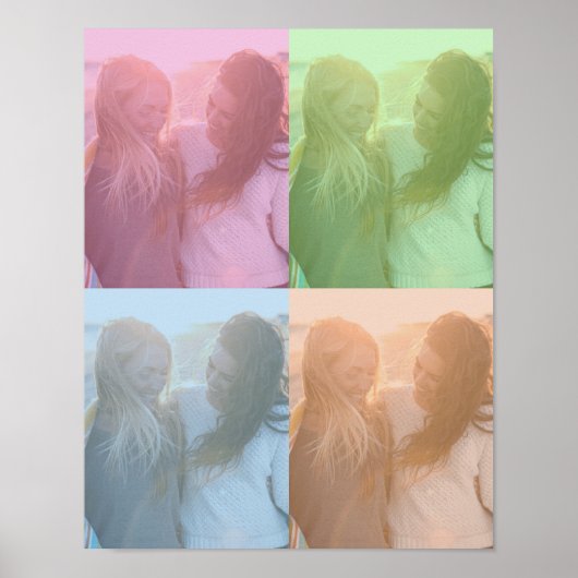 Aangepaste foto Pop Art Color Block Poster (Voorkant)