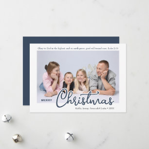 Aangepaste foto Prettig kerstfeest Bijbelvers Feestdagenkaart