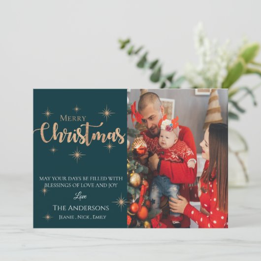 Aangepaste foto | Prettig kerstfeest | Kerstkaart (Staand voorkant)