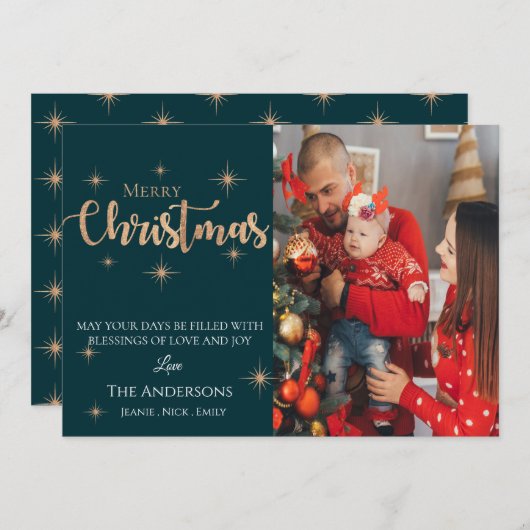 Aangepaste foto | Prettig kerstfeest | Kerstkaart (Voorkant / Achterkant)