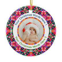 Aangepaste foto Prettig kerstfeest modern Kleurrij