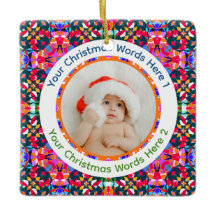 Aangepaste foto Prettig kerstfeest modern Kleurrij