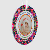 Aangepaste foto Prettig kerstfeest modern Kleurrij Ornament (voorkant)