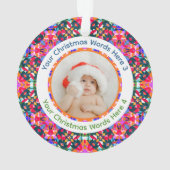 Aangepaste foto Prettig kerstfeest modern Kleurrij Ornament (achterkant)