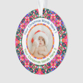 Aangepaste foto Prettig kerstfeest modern Kleurrij Ornament (voorkant)