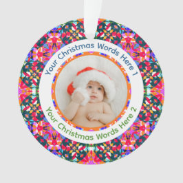 Aangepaste foto Prettig kerstfeest modern Kleurrij Ornament