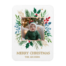 Aangepaste foto Prettig kerstfeest Waterverf Botan Magneet