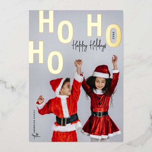 Aangepaste foto prettige feestdagen Kerstmis Ho Ho (Voorkant)