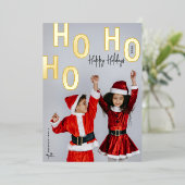 Aangepaste foto prettige feestdagen Kerstmis Ho Ho (Staand Voorkant)