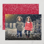 Aangepaste foto Prettige feestdagen kerstsnowflake Feestdagenkaart (Voorkant / Achterkant)