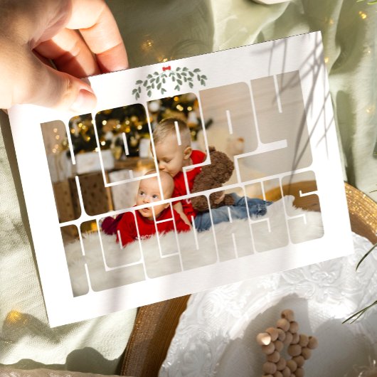 Aangepaste foto Prettige feestdagen Typografie Xma Feestdagenkaart