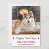 Aangepaste foto Prettige feestdagen van de hond Feestdagenkaart (Voorkant)