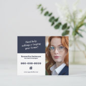 Aangepaste foto - Professioneel Contact Onroerend  Briefkaart (Staand voorkant)