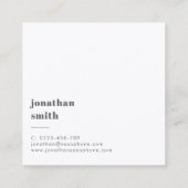 Aangepaste Foto Professionele Muzikant Minimal Vierkante Visitekaartje (Achterkant)