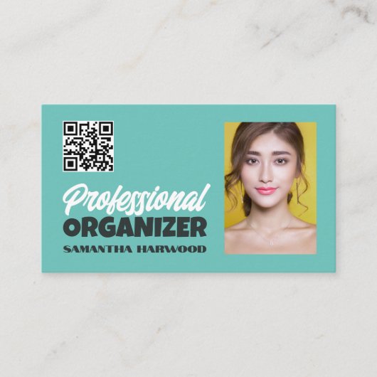 Aangepaste foto, professionele organisator visitekaartje (Voorkant)
