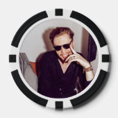 Aangepaste foto promotionele QR-code zwart wit Poker Chips (Voorkant)