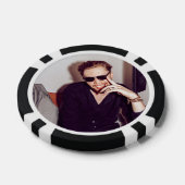 Aangepaste foto promotionele QR-code zwart wit Poker Chips (Enkel)
