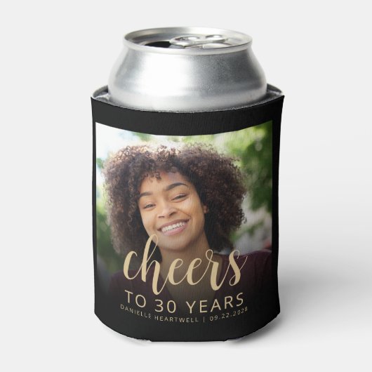 Aangepaste foto Proost 30e verjaardag Party Blikjeskoeler (Blikje Voorkant)