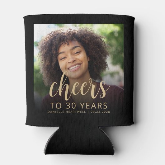 Aangepaste foto Proost 30e verjaardag Party Blikjeskoeler (Achterkant)