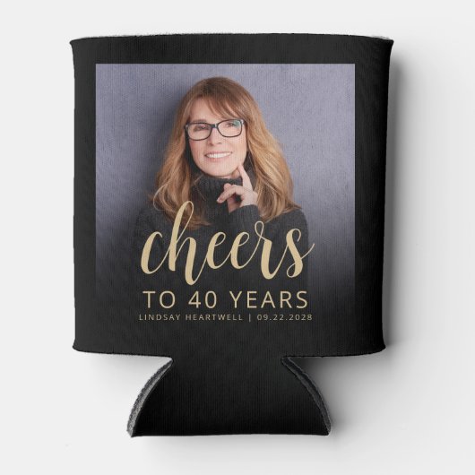 Aangepaste foto Proost 40e verjaardag Party Blikjeskoeler (Voorkant)