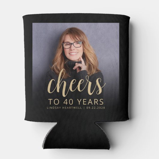 Aangepaste foto Proost 40e verjaardag Party Blikjeskoeler (Achterkant)