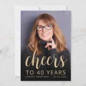 Aangepaste foto Proost 40e verjaardag Party Kaart (Voorkant)