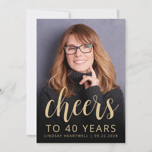 Aangepaste foto Proost 40e verjaardag Party Kaart (Voorkant)