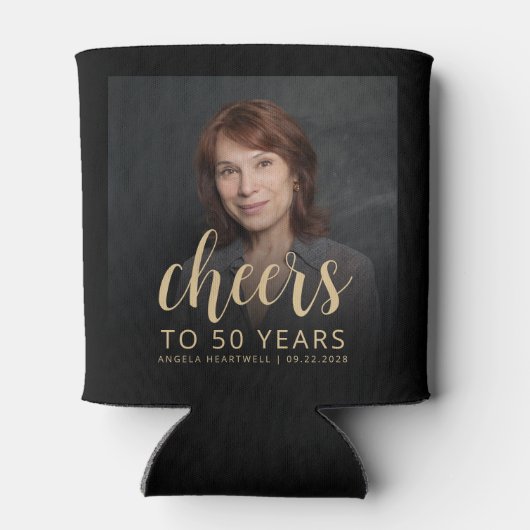 Aangepaste foto Proost 50ste verjaardagsfeest Blikjeskoeler (Achterkant)